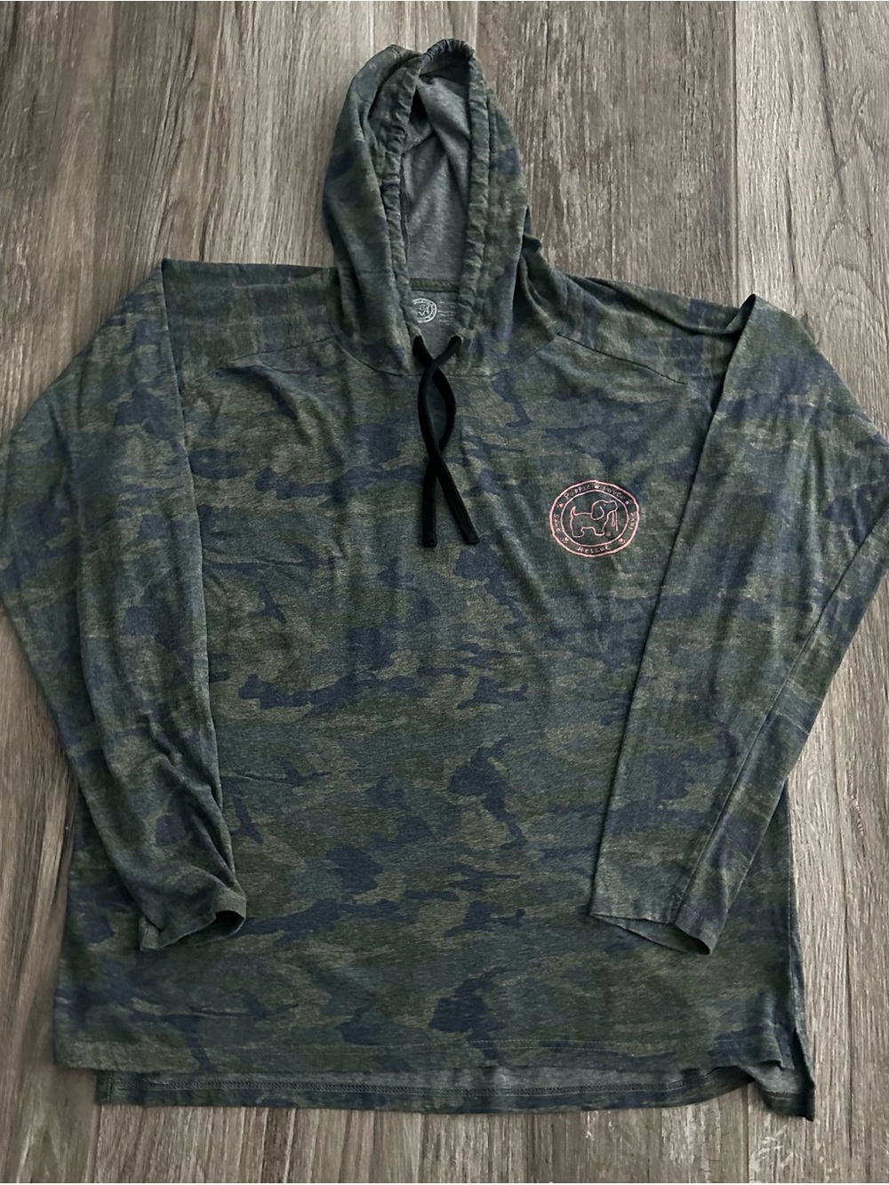 Puppie Love Camo Hooded Long-Sleeve Shirt - Green